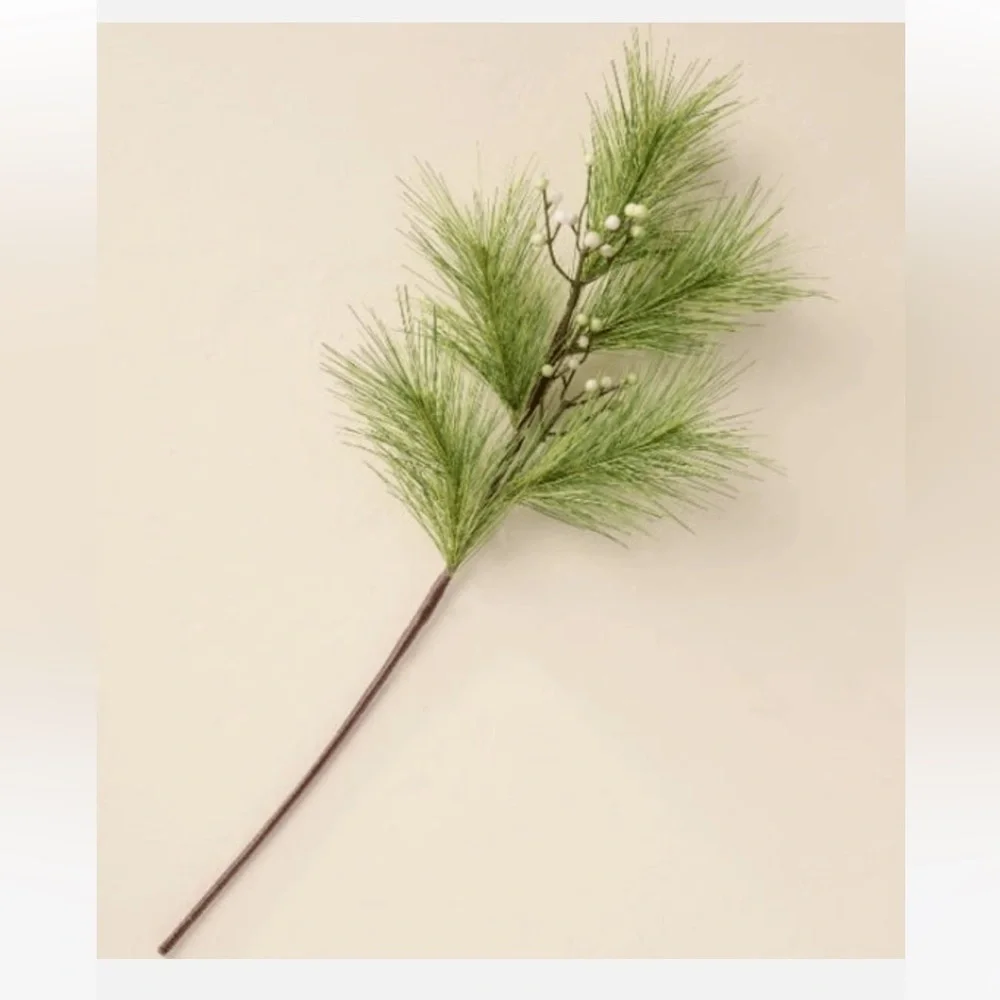 NWT 36” Hearth&Hand Faux Long Pine Needle and Snowberry stems